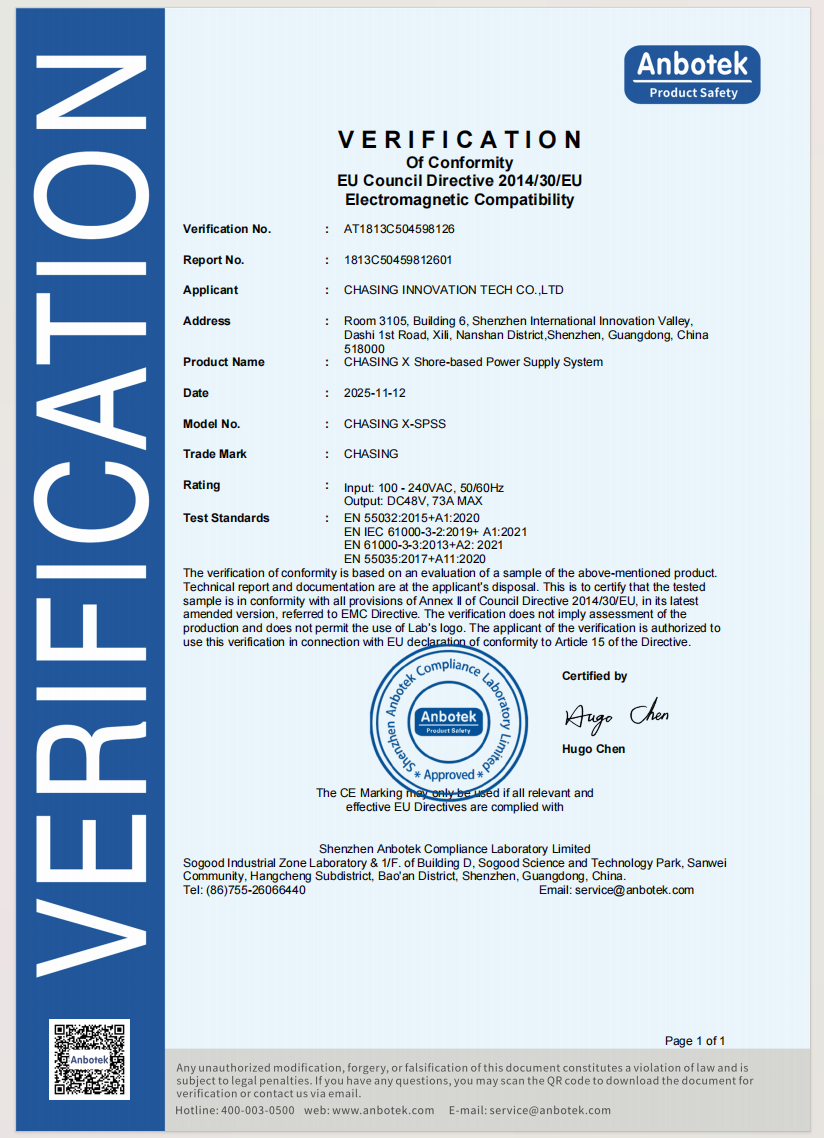 Verification of Conformity – Electromagnetic Compatibility