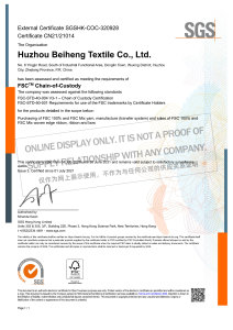 FSC Chain‑of‑Custody Certificate