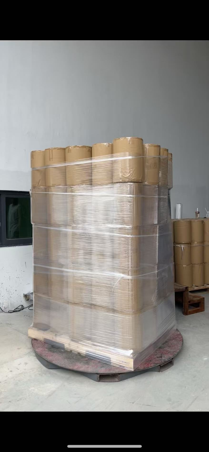 POF shrink film roll detail showing film surface and winding quality