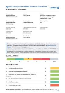 amfori BSCI Monitoring Summary Report