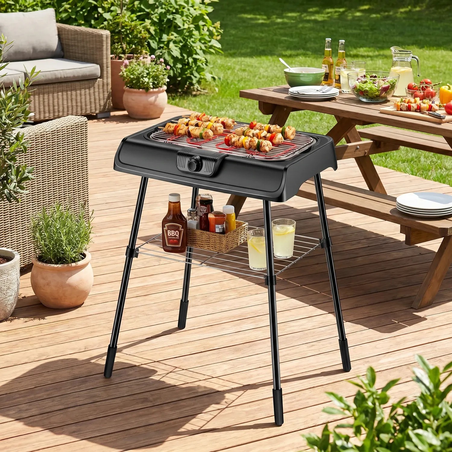 outdoor patio barbecue scene