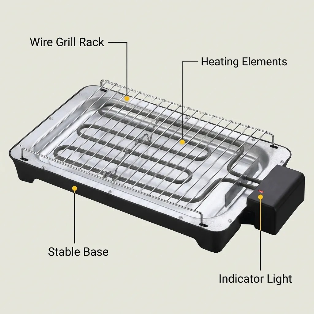 2000W Countertop Electric Griller