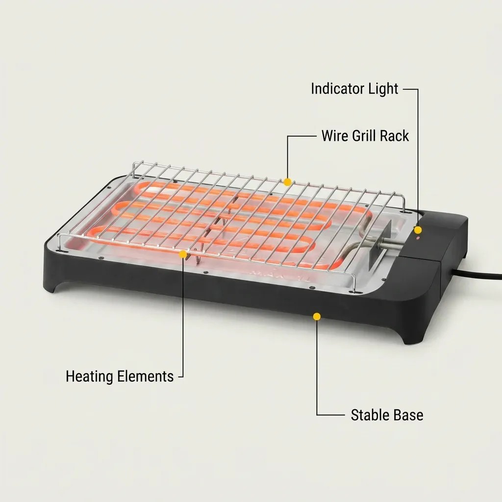 BQ202 Portable Electric Grill Highlight