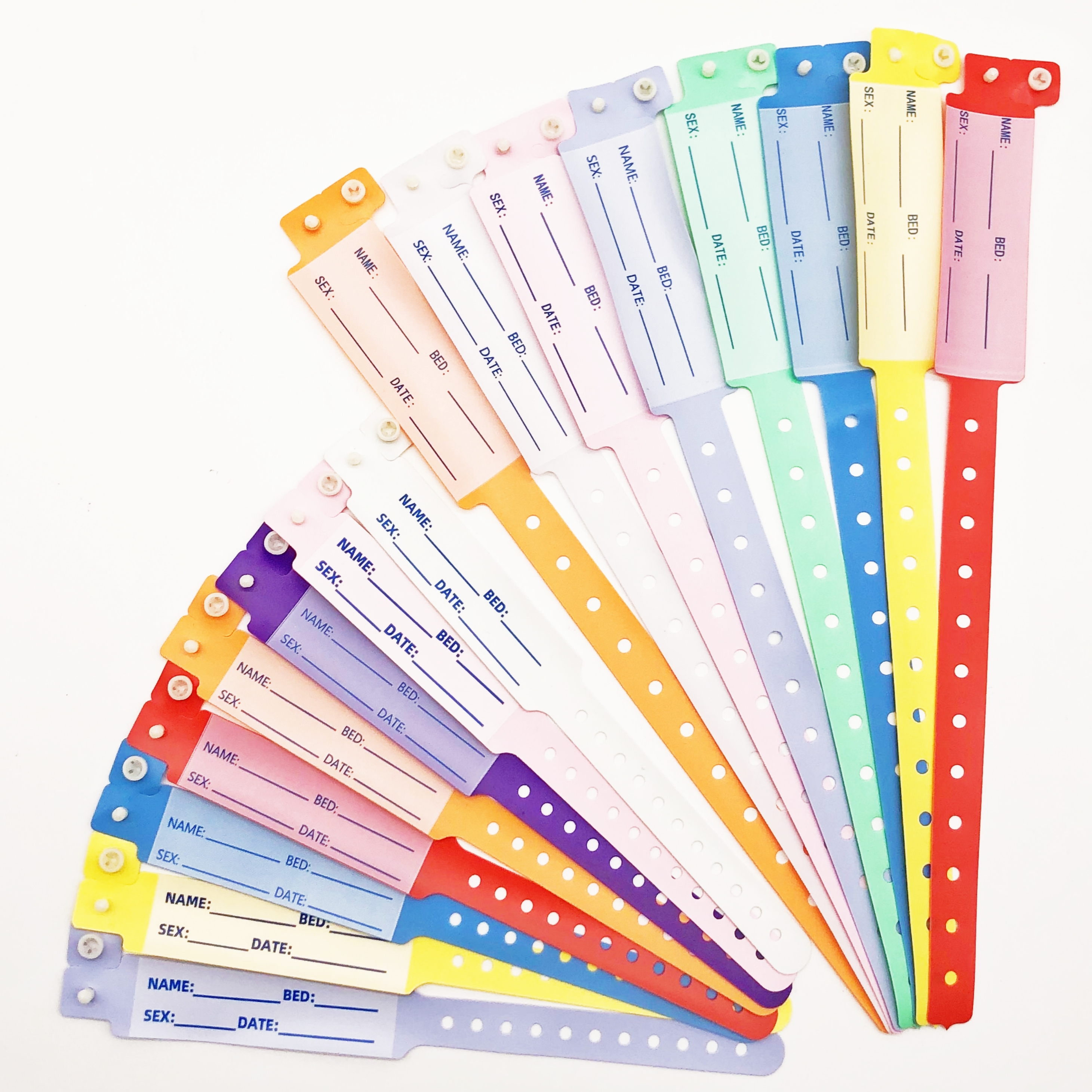 PVC patient ID wristband with printable patient information surface for hospital and elderly care identification