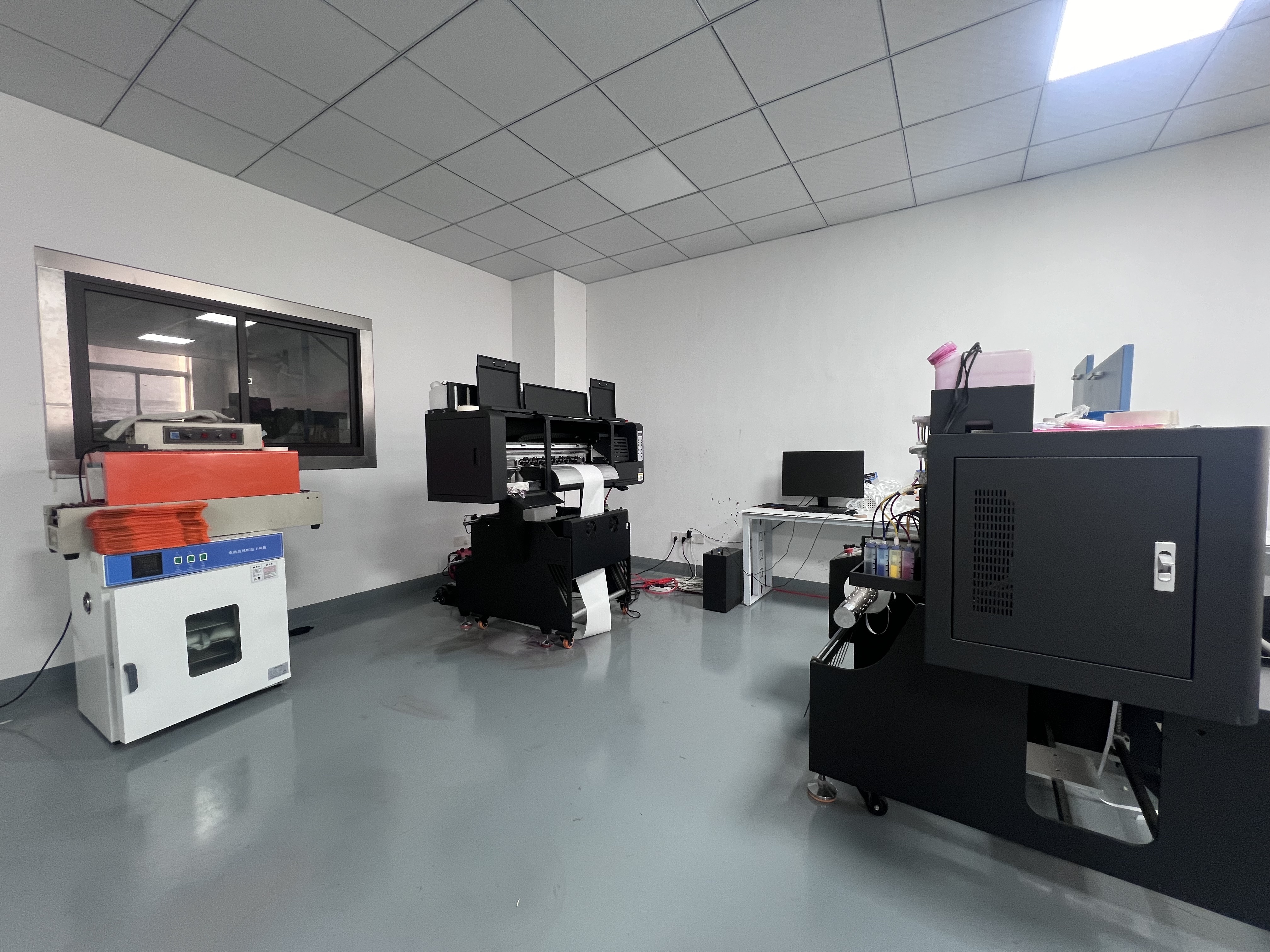 Digital printing workshop used for wristband and identification product production