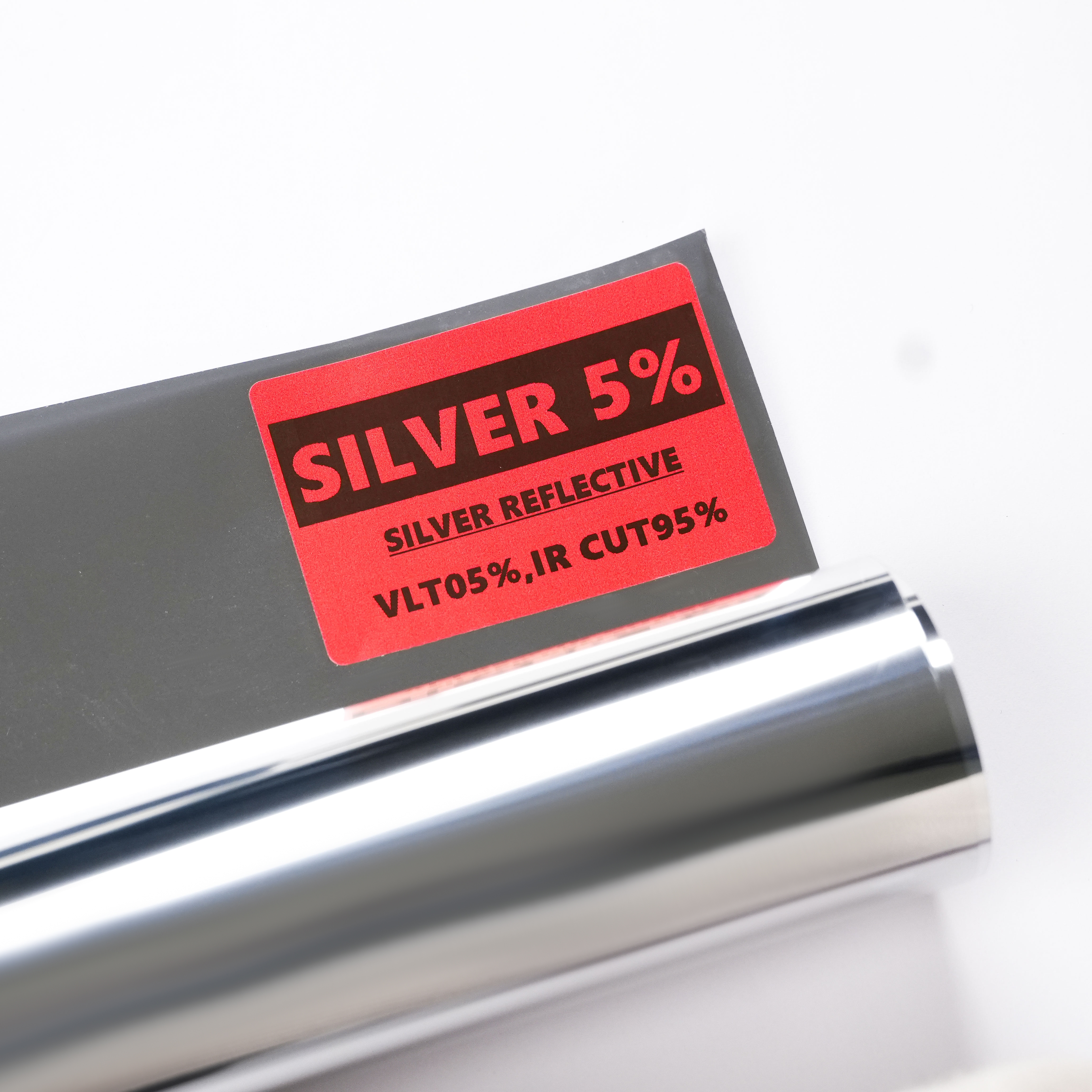 SILVER 5% architectural solar control window film, silver reflective, 2PLY 1.5 mil