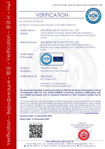 PED CE Verification Certificate