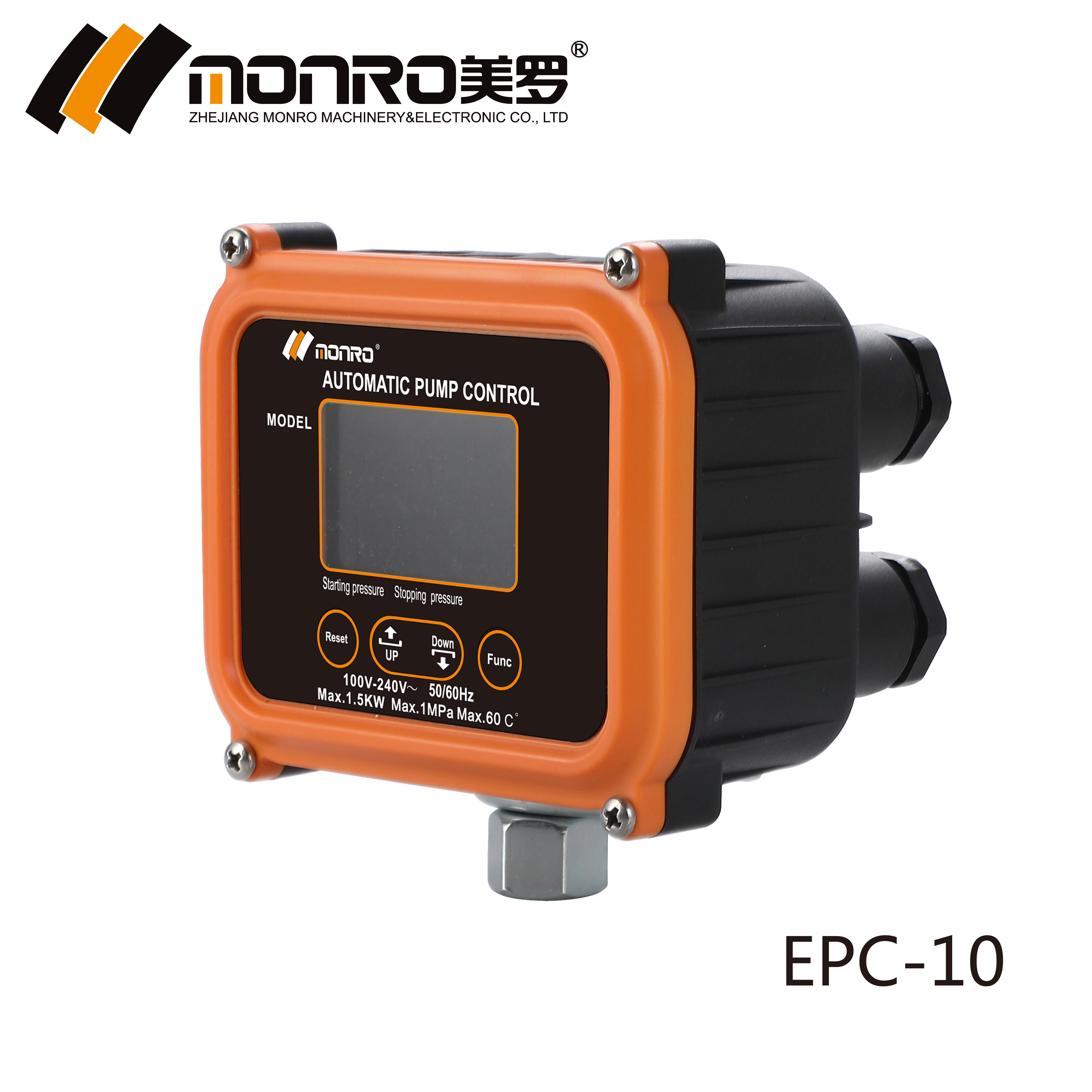 EPC-10 electronic pump pressure switch with pressure gauge