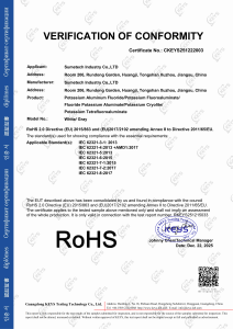 RoHS 2.0 Verification of Conformity