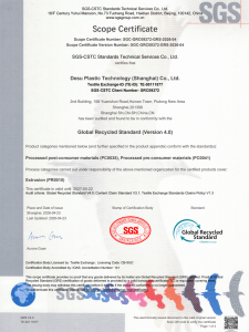 Global Recycled Standard (GRS) Scope Certificate
