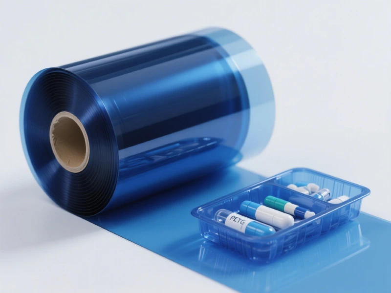 Blue PETG thermoforming sheet roll for medical packaging trays