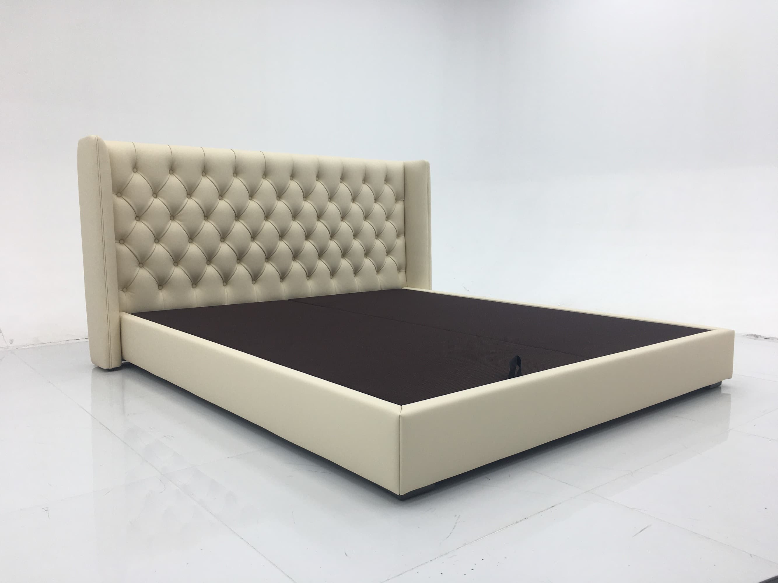 Contemporary Modern high headboard bed