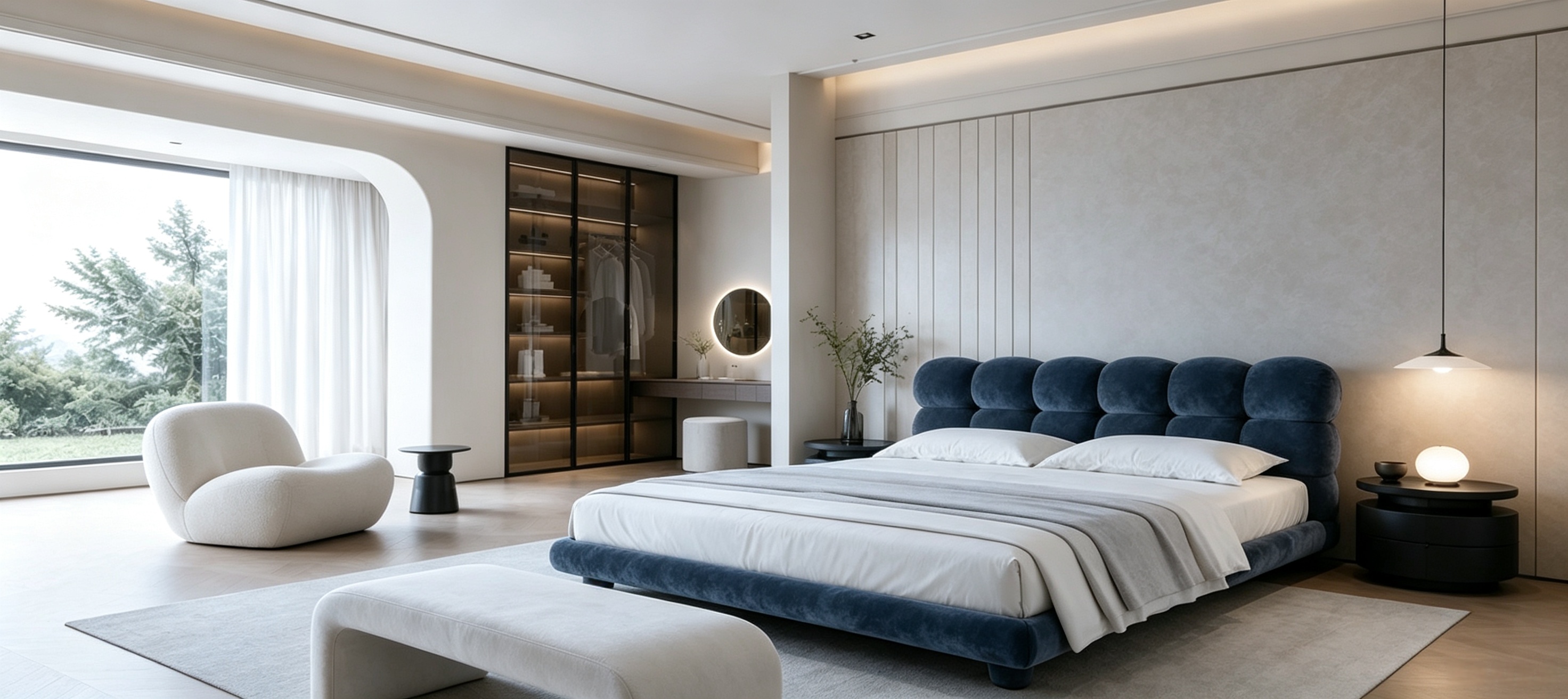 Low profile upholstered bed