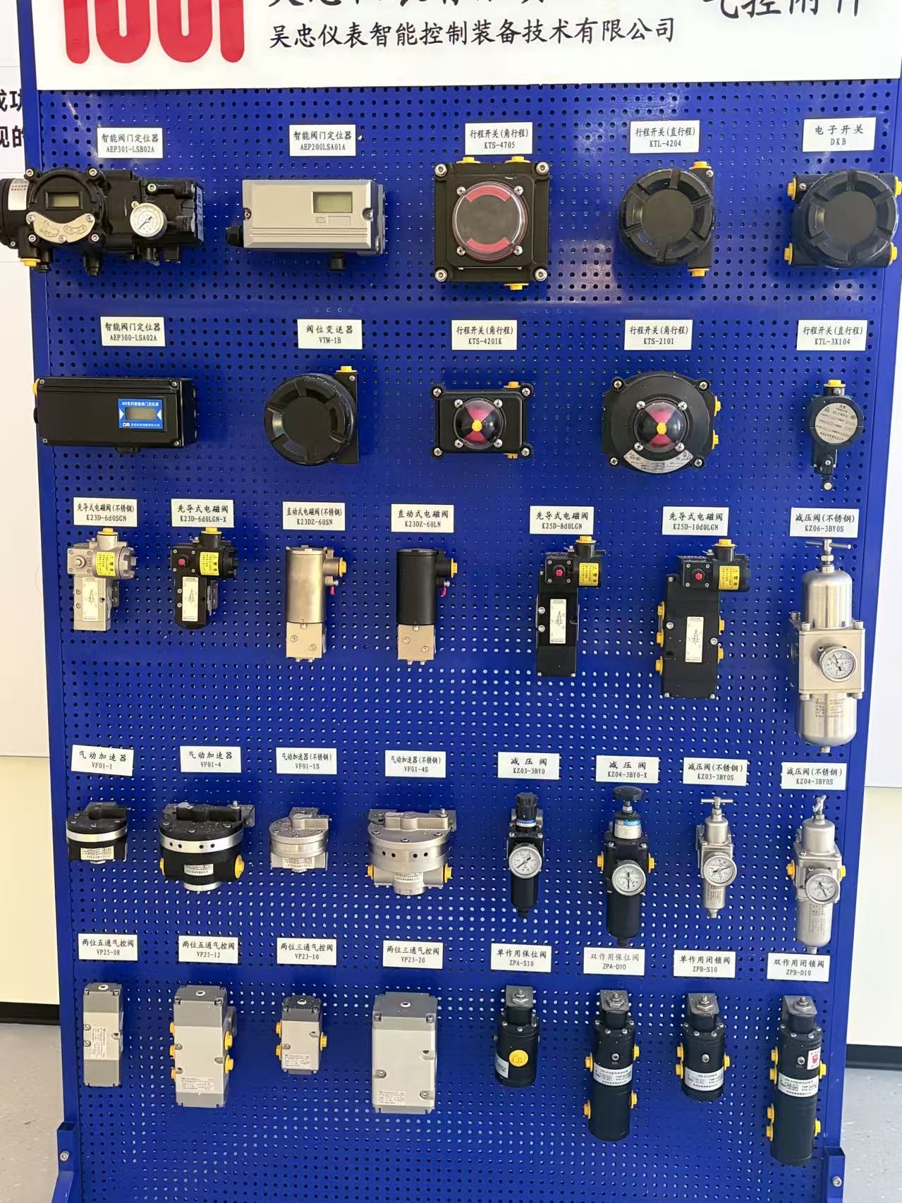 Pneumatic control valve accessory display including positioners and instrumentation