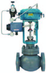 Industrial control valve assemblies for regulating service