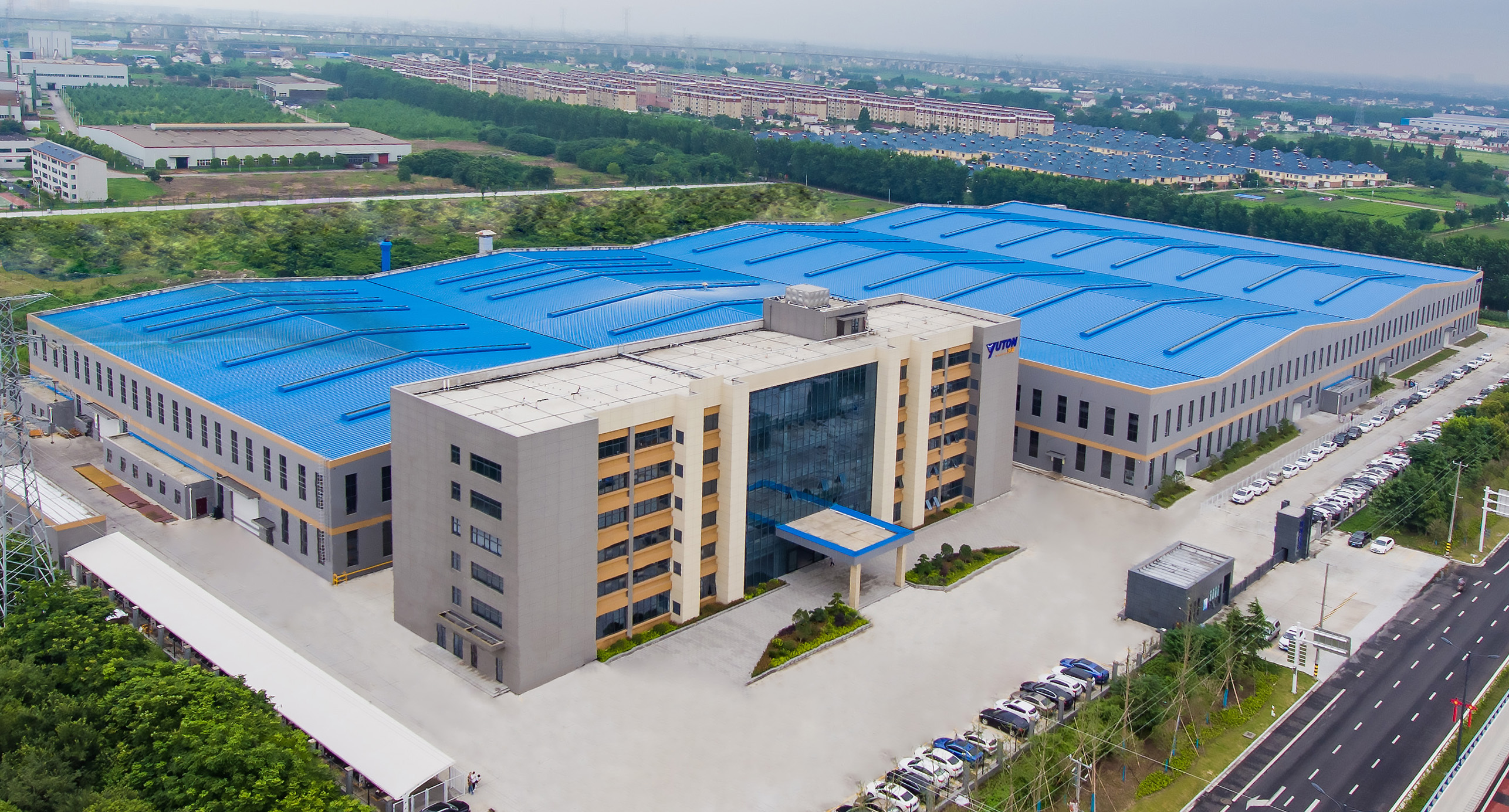 Factory building long‑range view