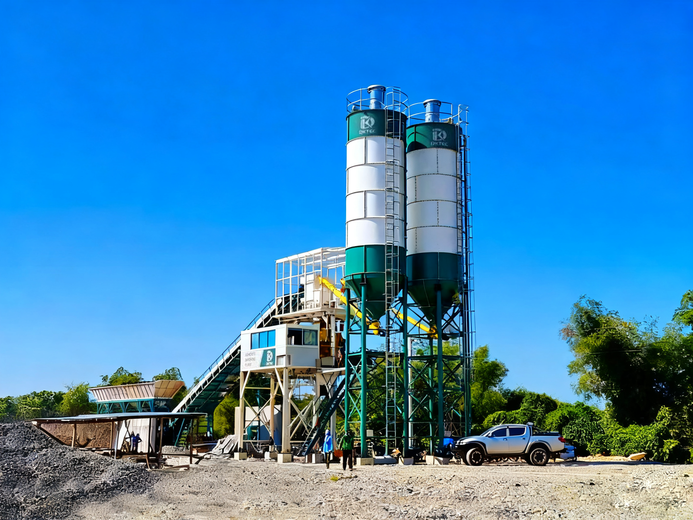 Concrete mixing plant Concrete mixing plant installed for fixed-site concrete production