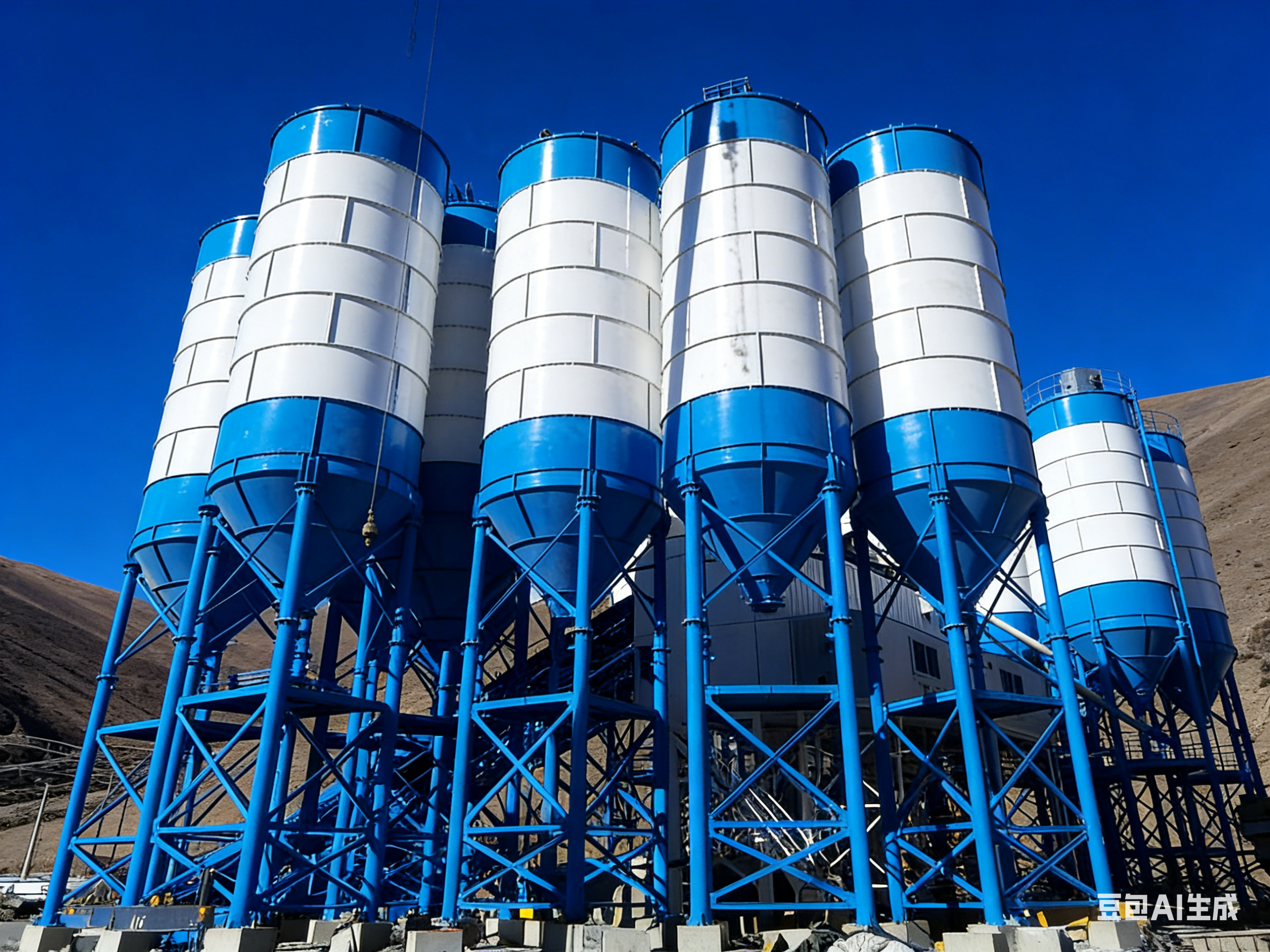 HZS300 commercial concrete batching plant in operation on a large infrastructure project in Indonesia