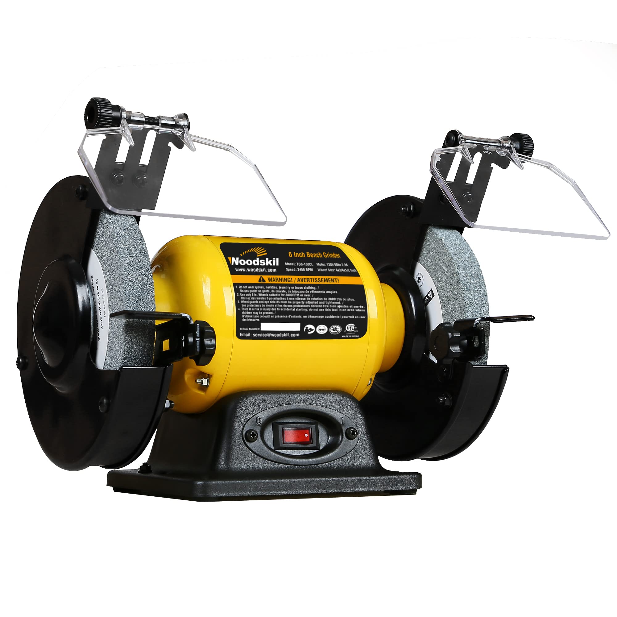 BUCKTOOL 6-inch small bench grinder, model TDS-150CLA, 3450 RPM compact table grinder