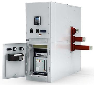 38kV metal-clad switchgear panel arrangement with drawout vacuum circuit breaker compartment