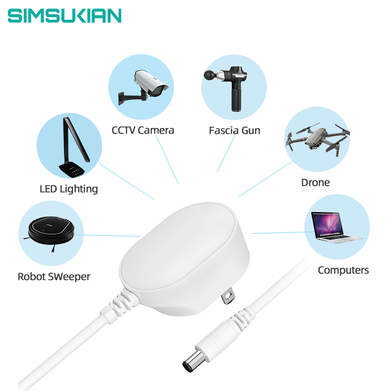 36W class AC-DC power adapters supplied with different AC plug configurations for export markets