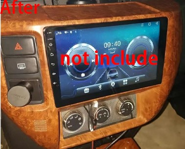 Factory car dashboard and original radio before an Android head unit retrofit