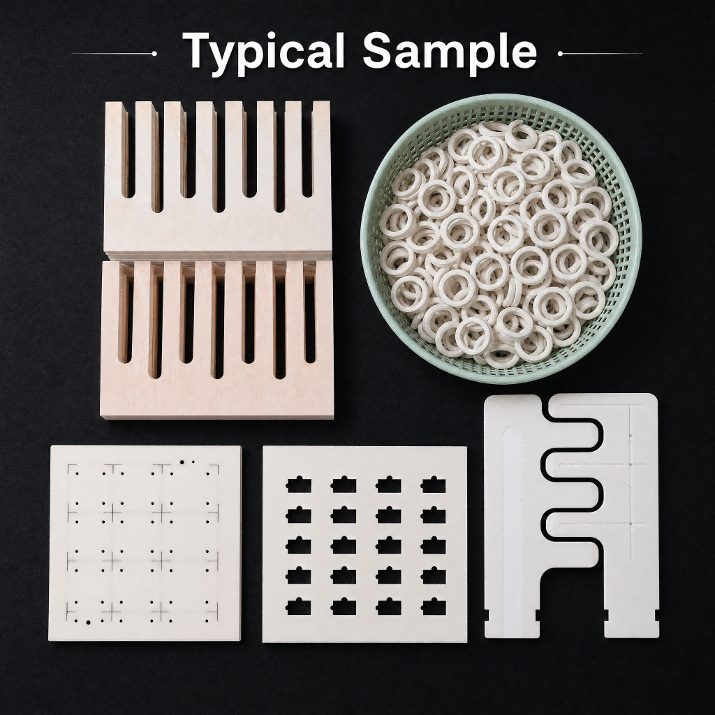Alumina ceramic substrate laser cutting sample with clean edges and narrow kerf