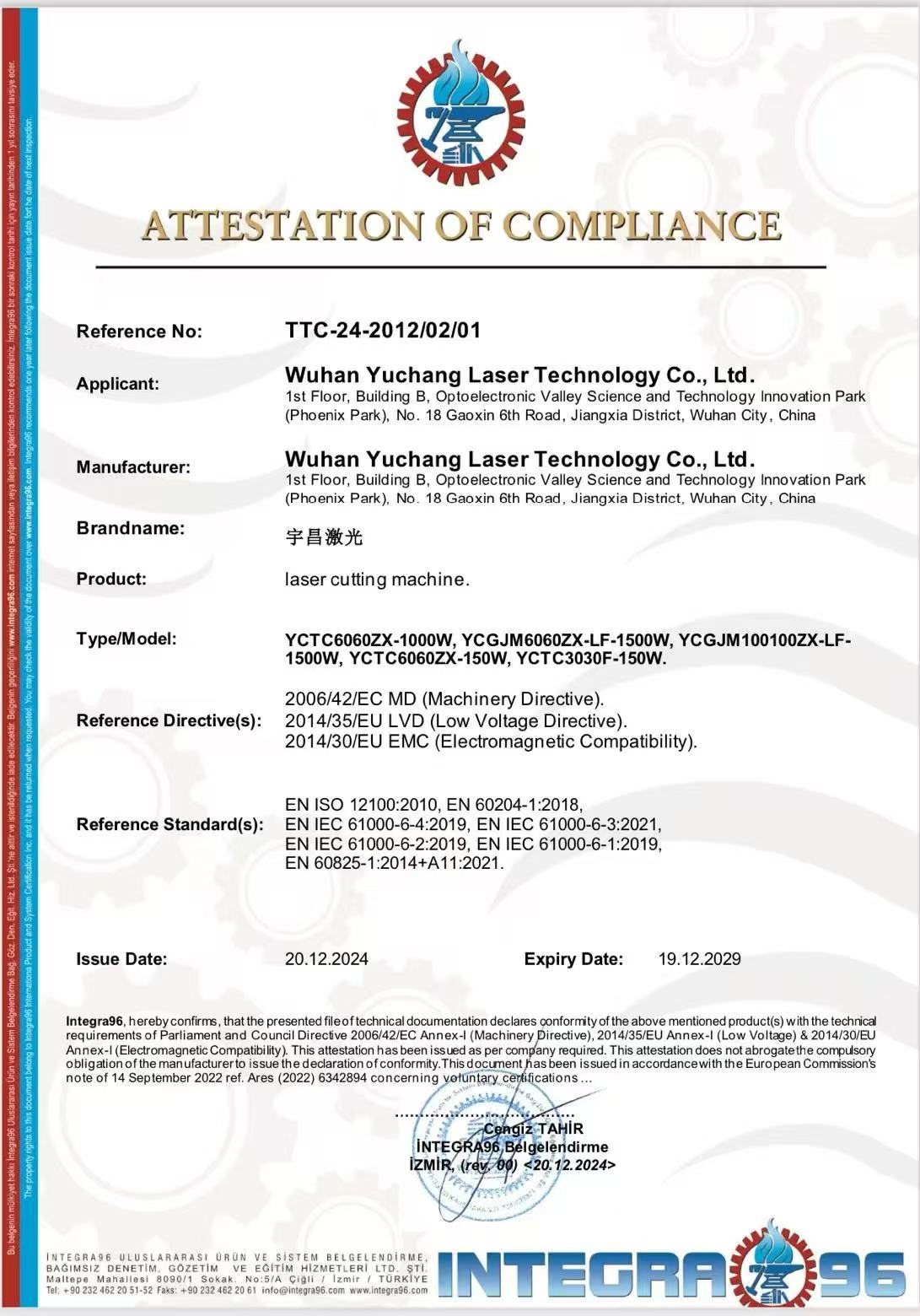 ATTESTATION OF COMPLIANCE