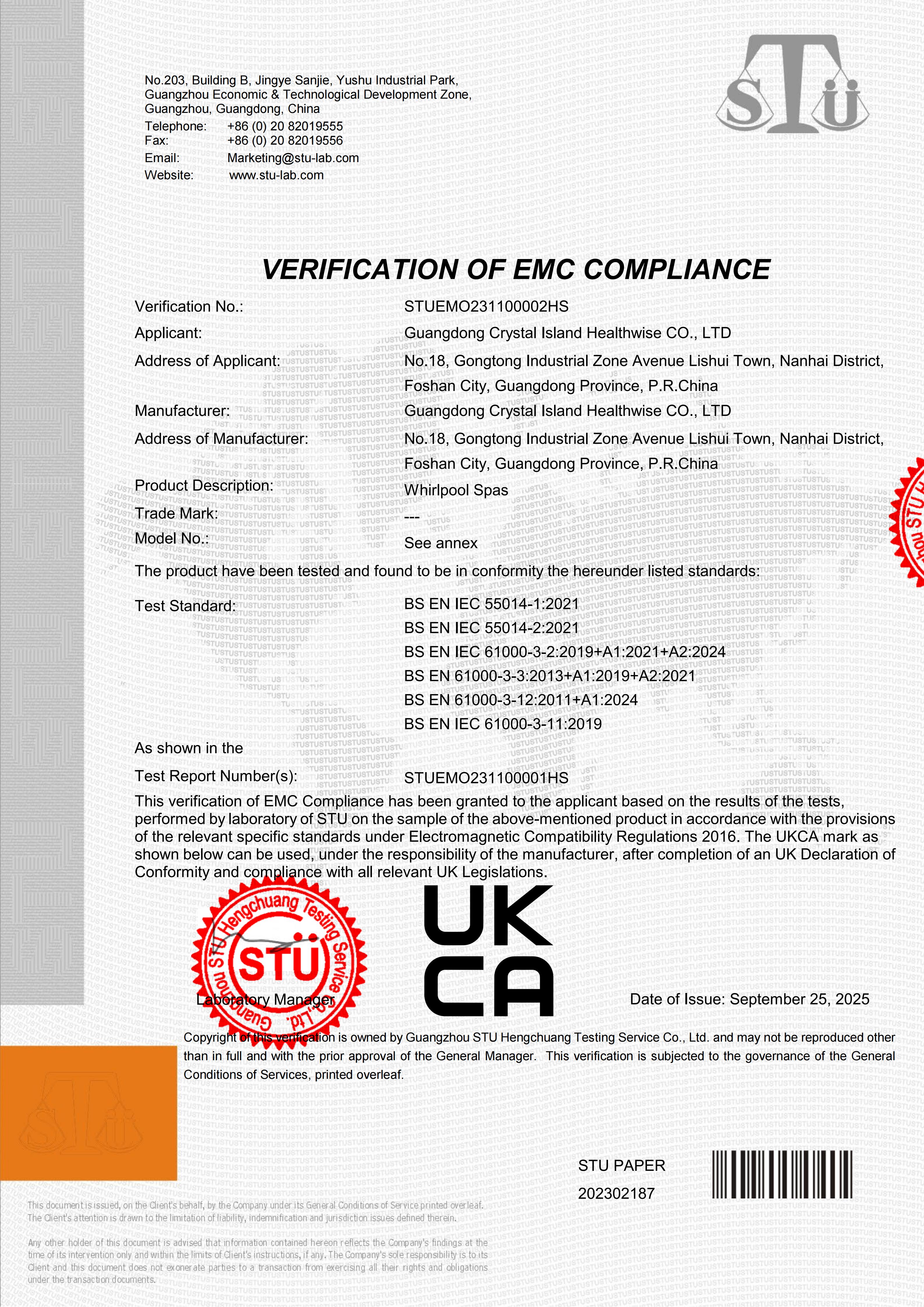 Verification of EMC Conformity