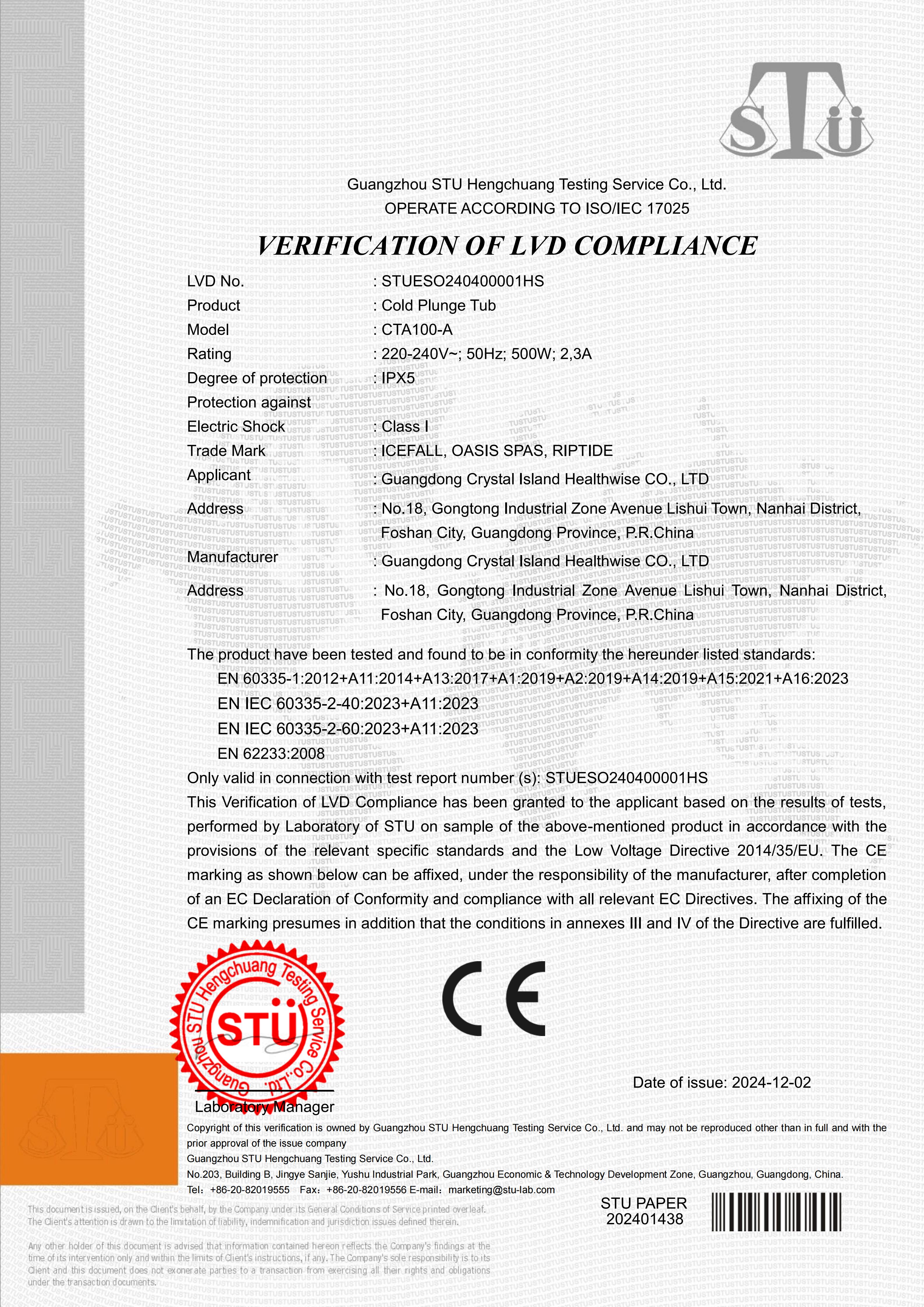 Verification of LVD Compliance