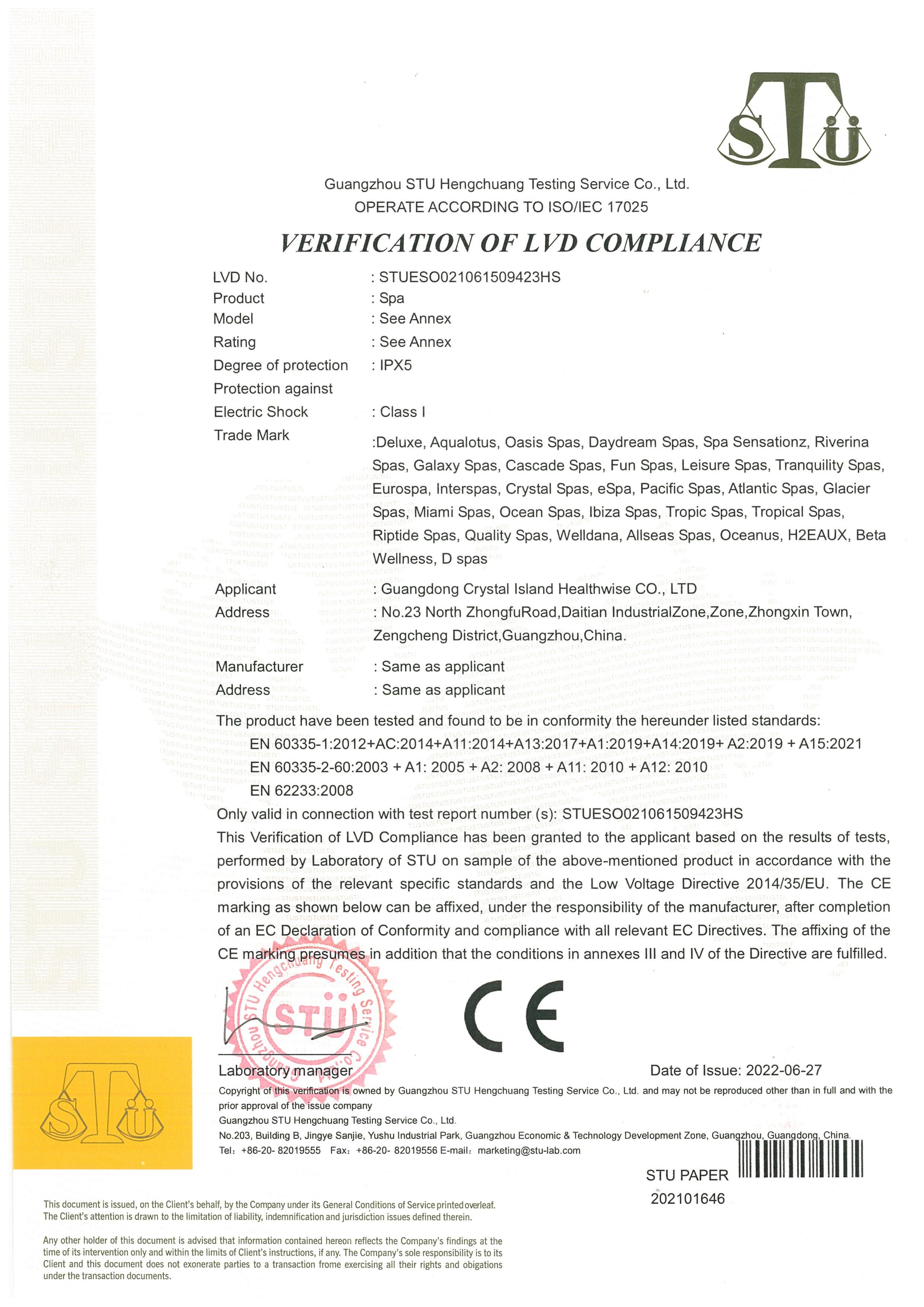 Verification of LVD Compliance