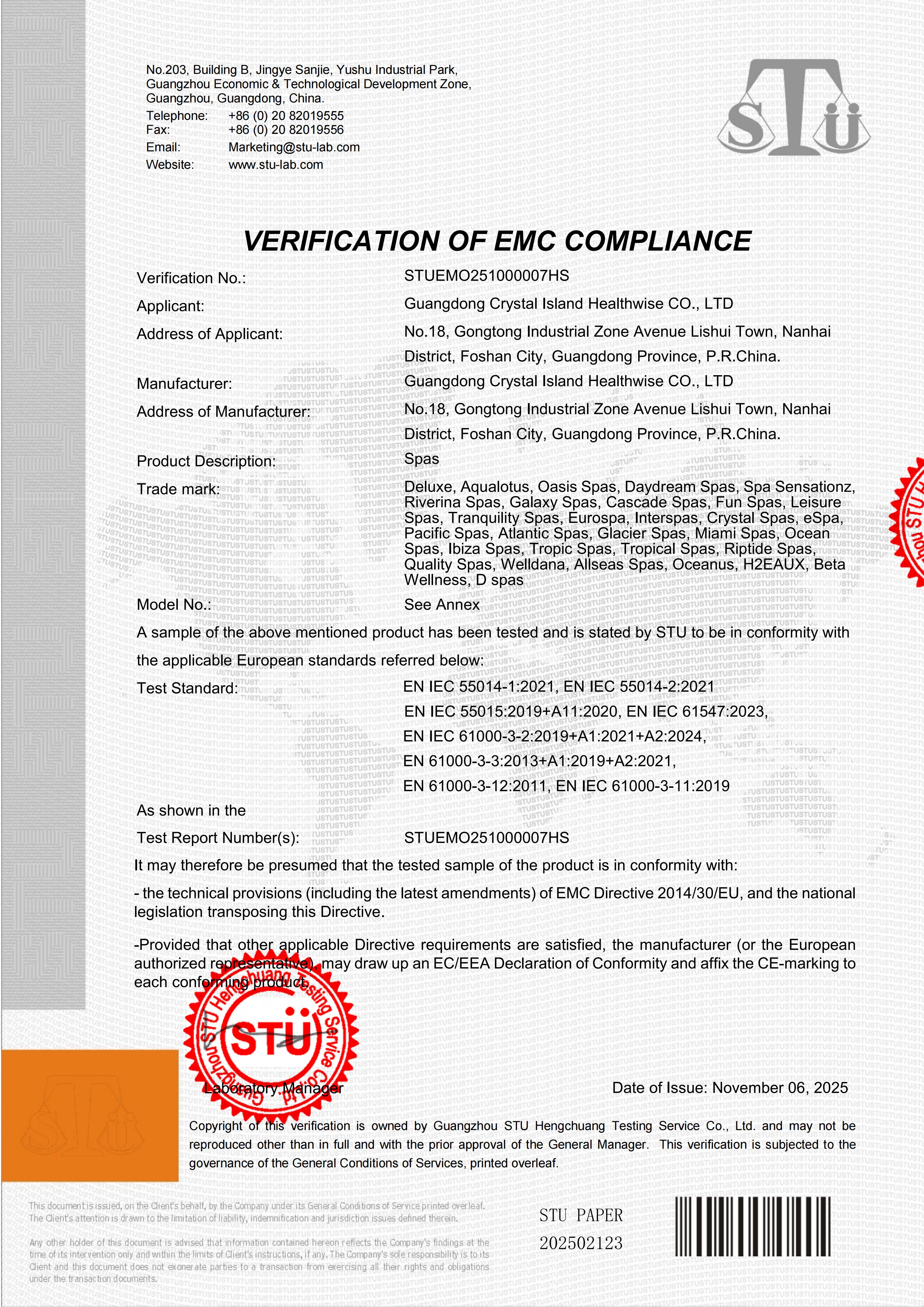 Verification of EMC Compliance