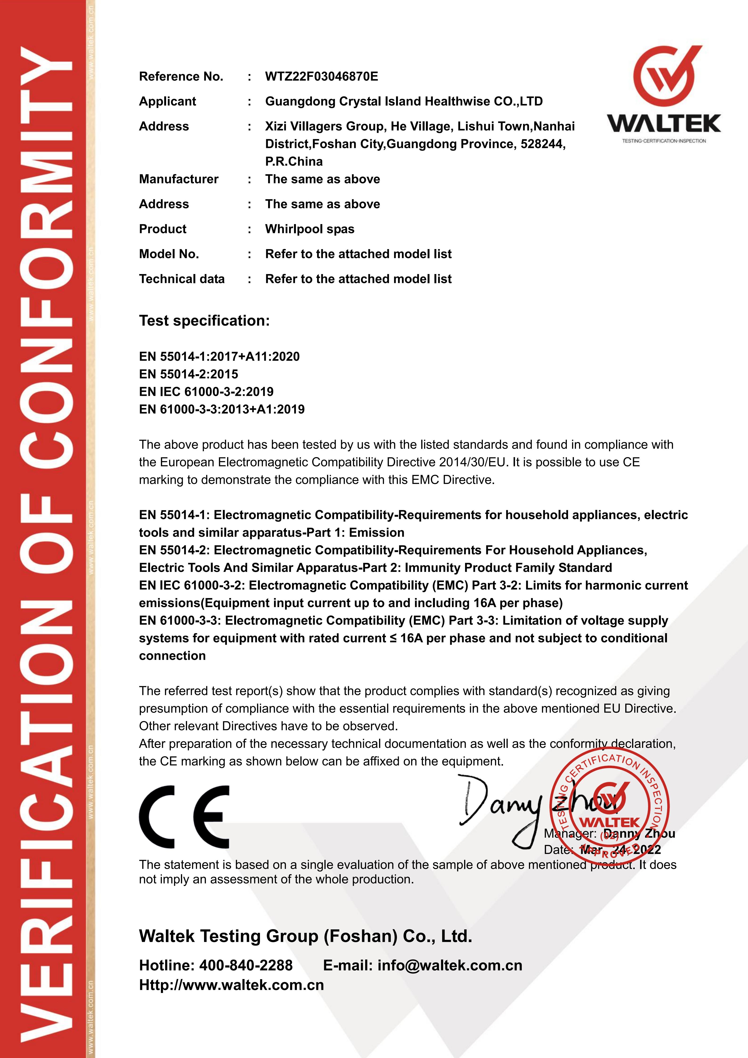 Verification of EMC Conformity