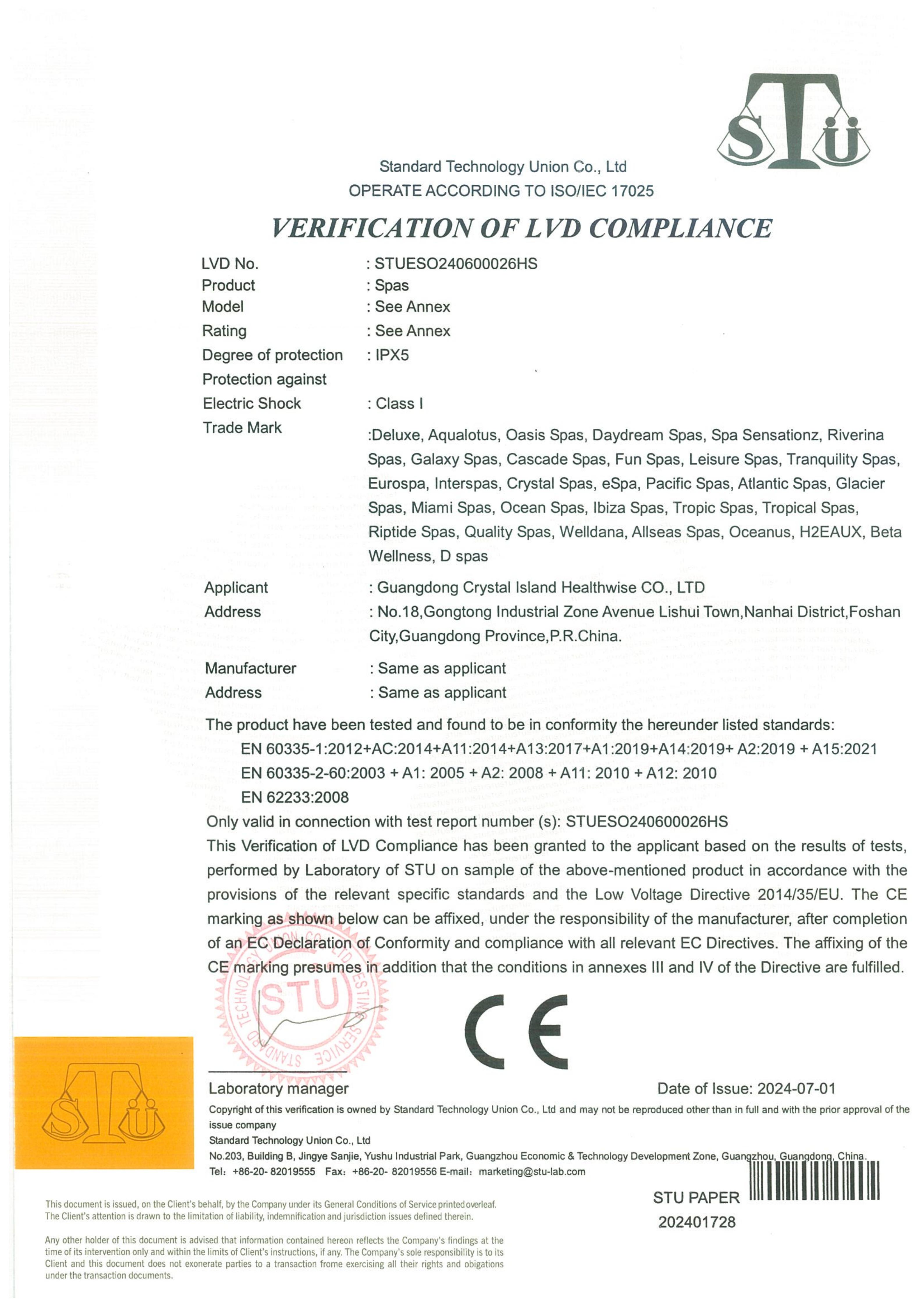 Verification of LVD Compliance
