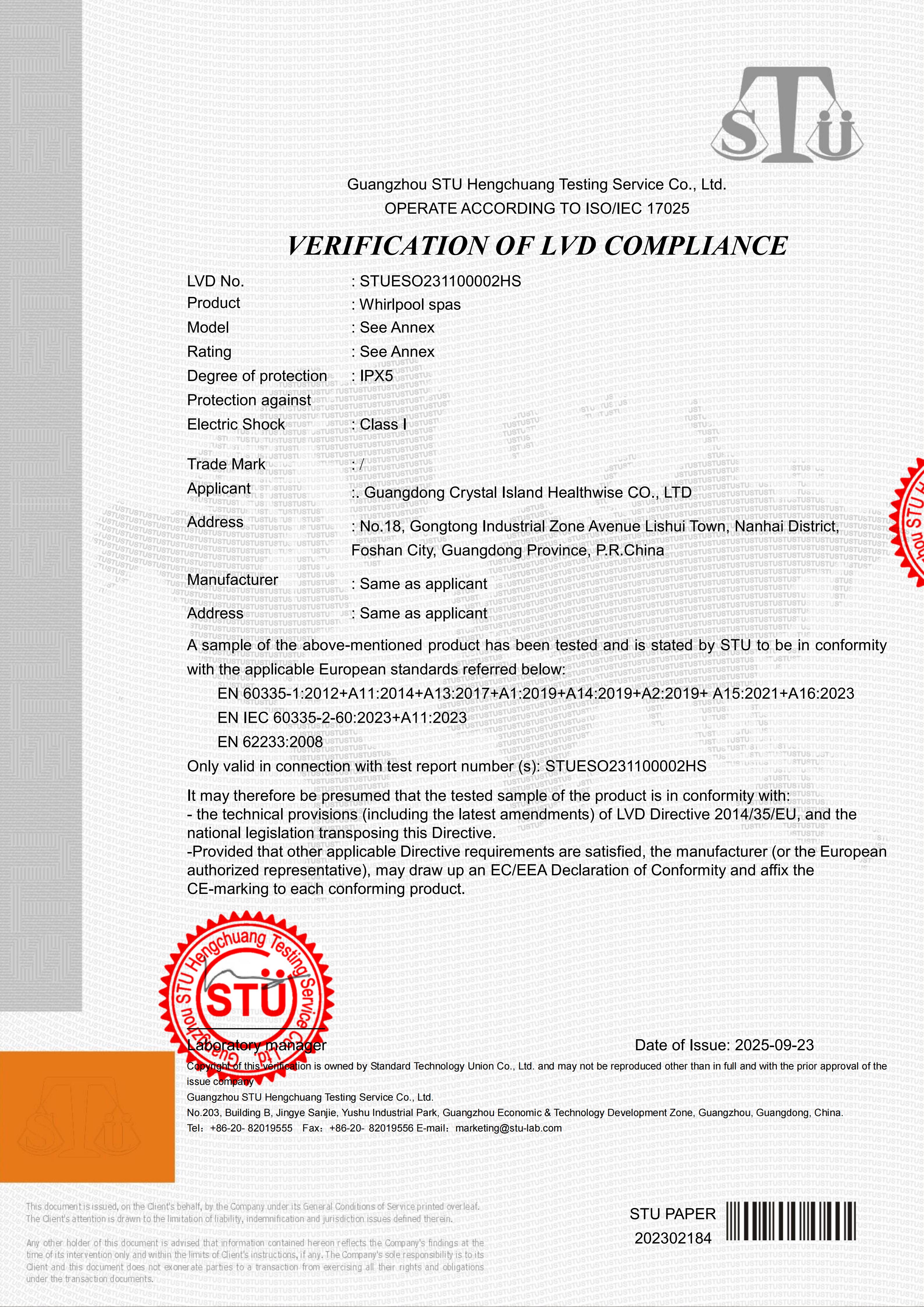 Verification of LVD Compliance