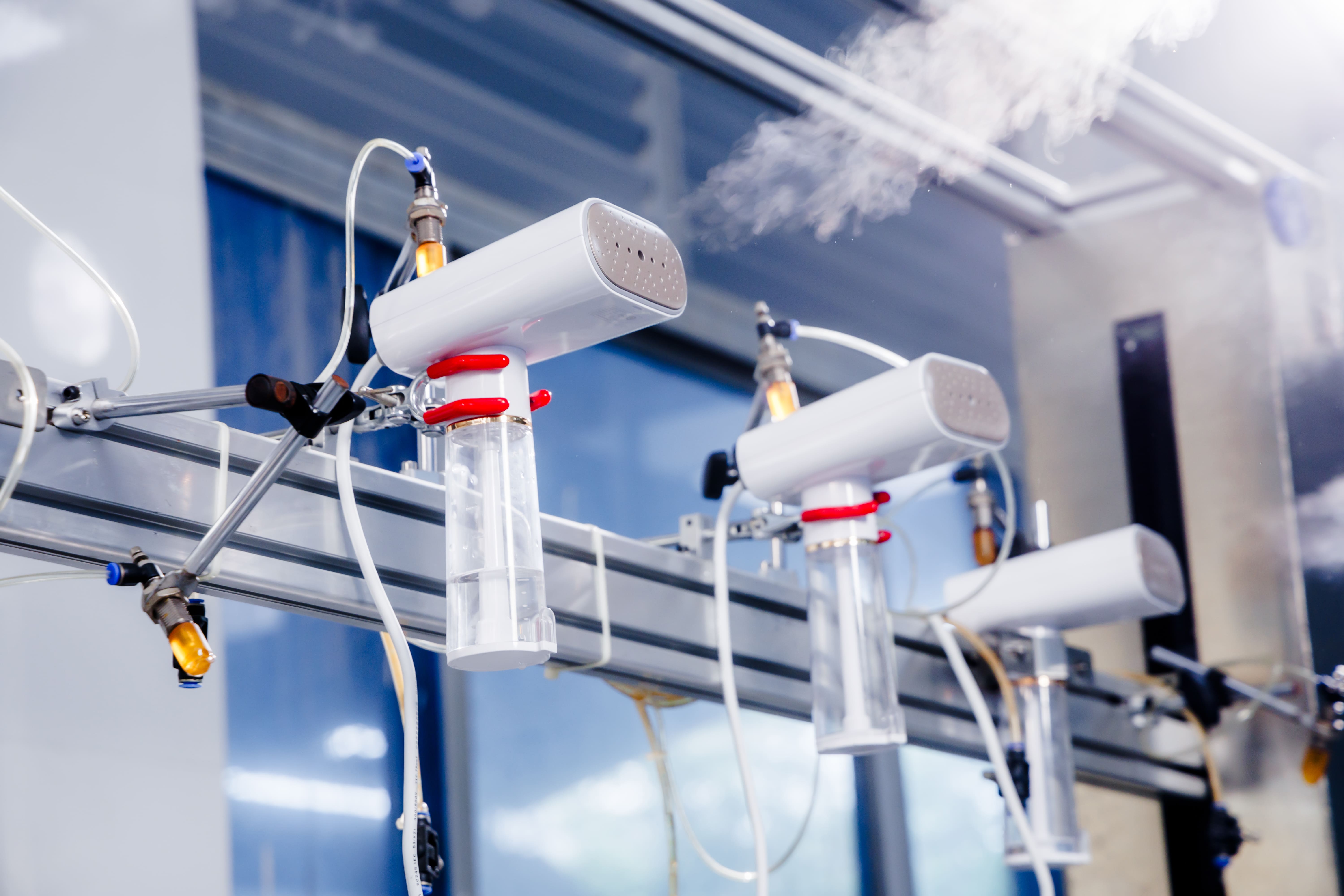 Testing with handheld garment steamer machine