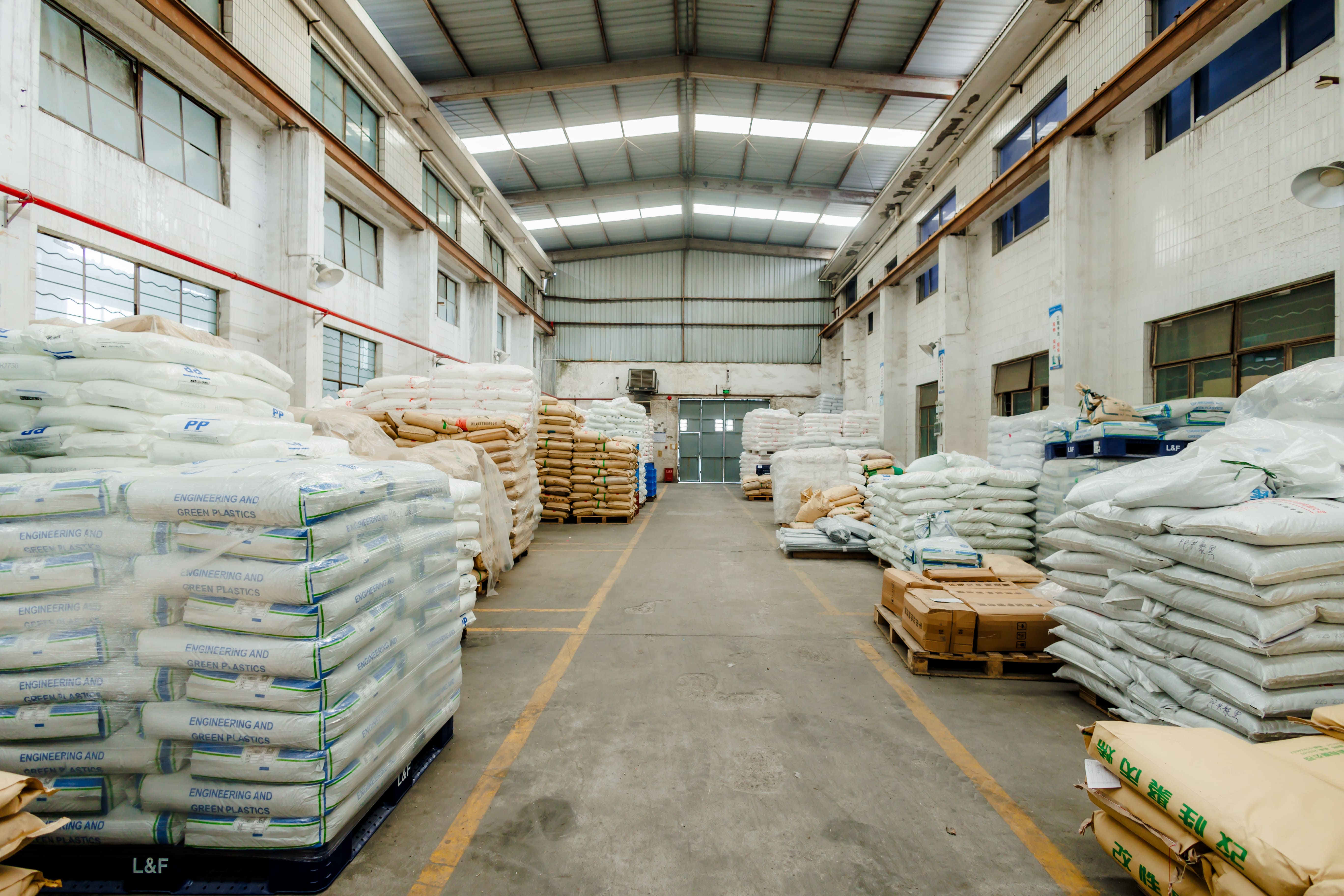 Warehouse and material storage area
