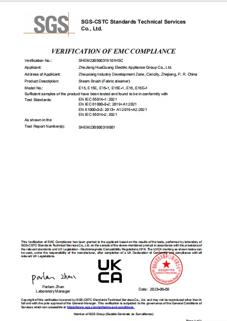 VERIFICATION OF EMC COMPLIANCE