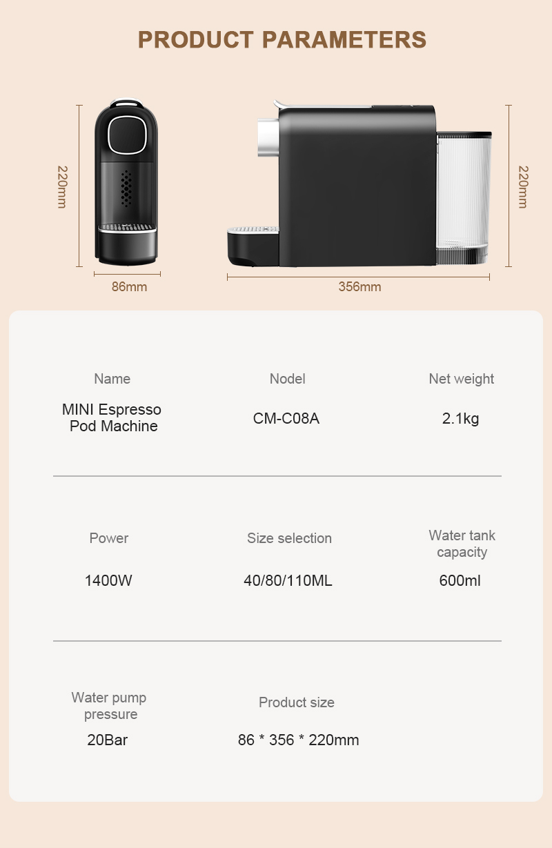 CM-C08A MINI Espresso pod machine