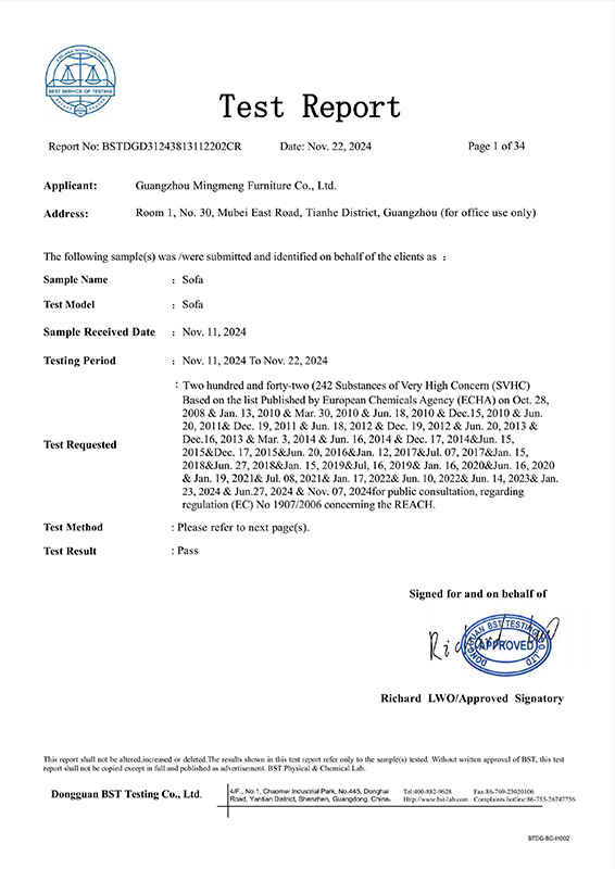 REACH SVHC Test Report