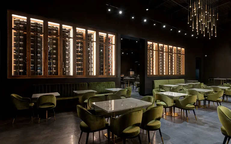 Commercial lounge sofa seating in a restaurant and bar environment