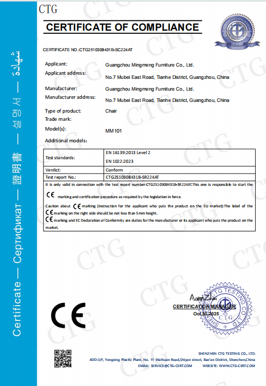 CE Certificate of Compliance