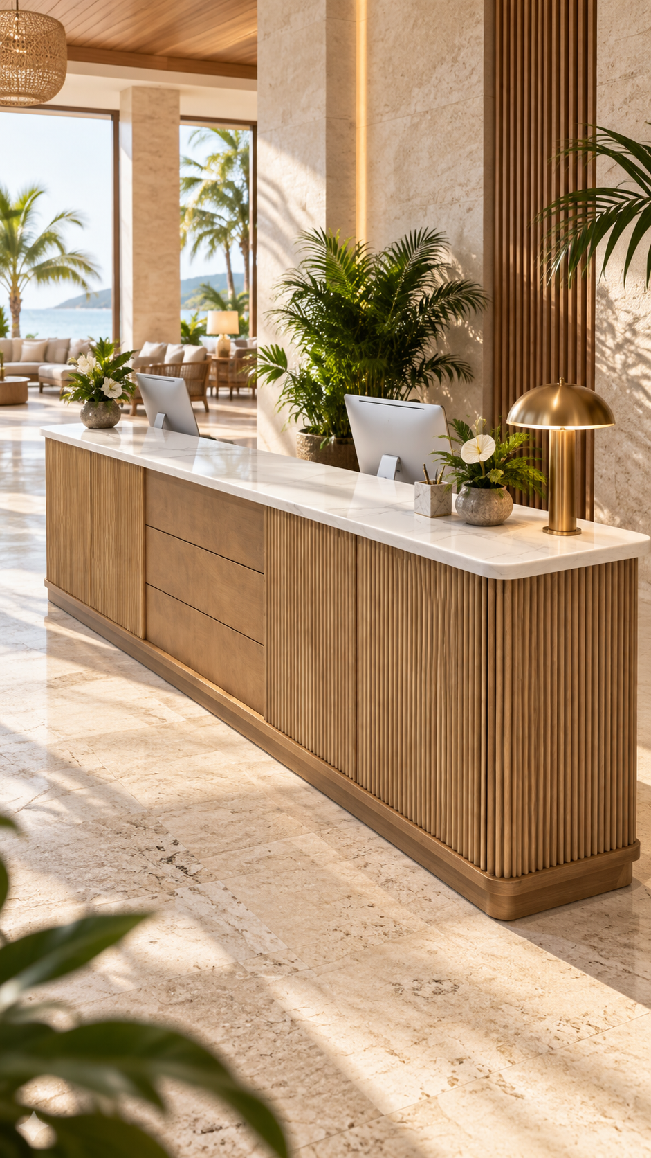 custom-hotel-reception-counter-wood-fluted-design