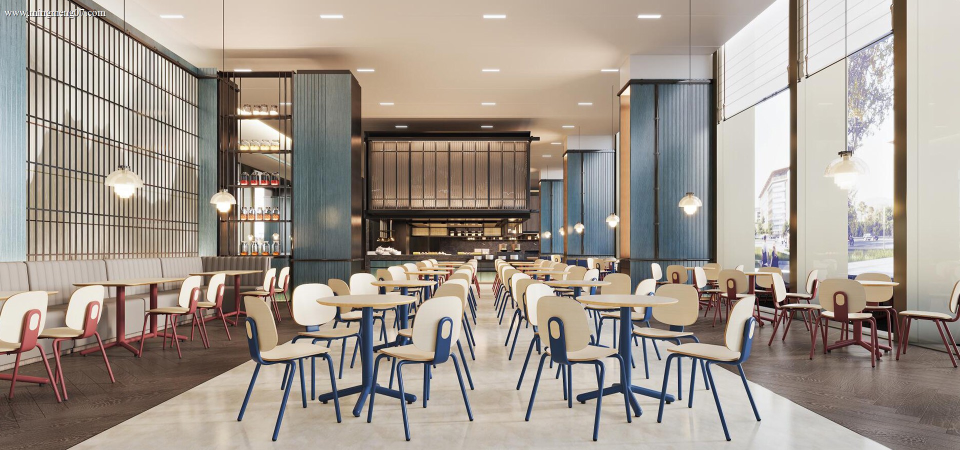 canteen-furniture-wooden-bench-set