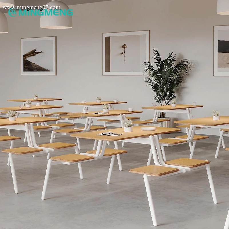 canteen-table-integrated-seating-white-frame