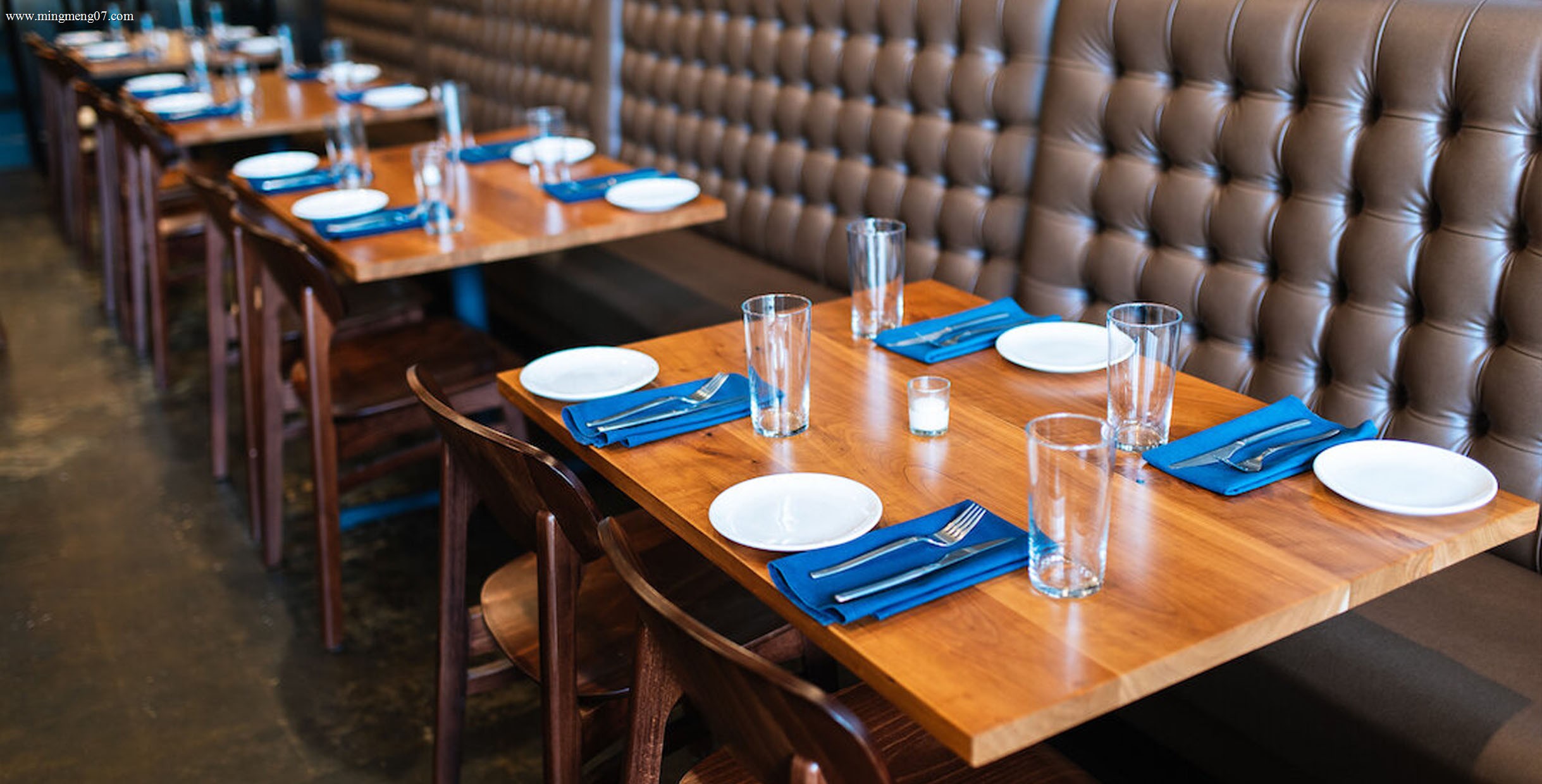Commercial restaurant dining table with marble tabletop for hospitality project