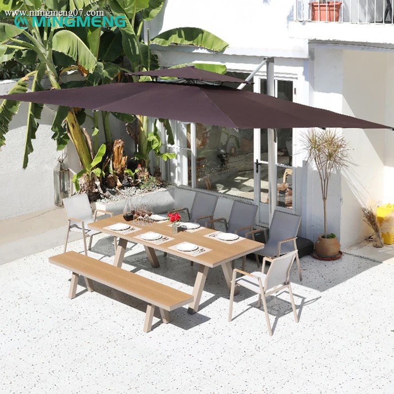 modern-outdoor-dining-set-with-bench-and-armchairs
