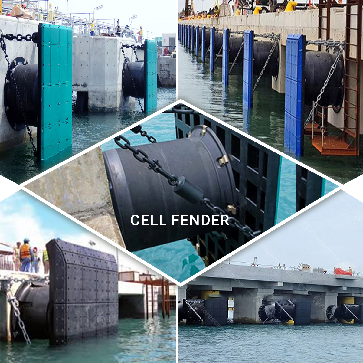 Cell fenders providing heavy-duty protection at a container port berth