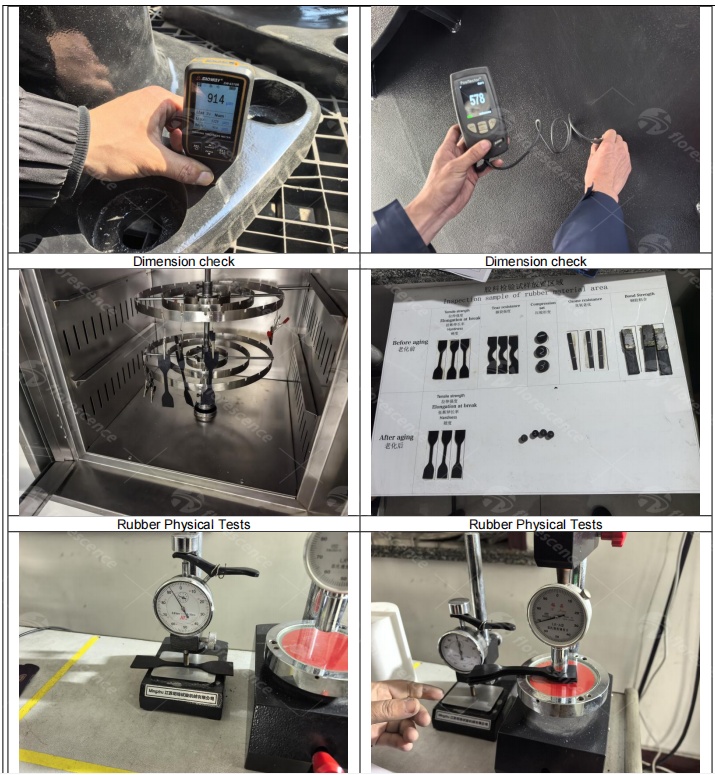 Rubber material and metal fittings inspection before fender assembly
