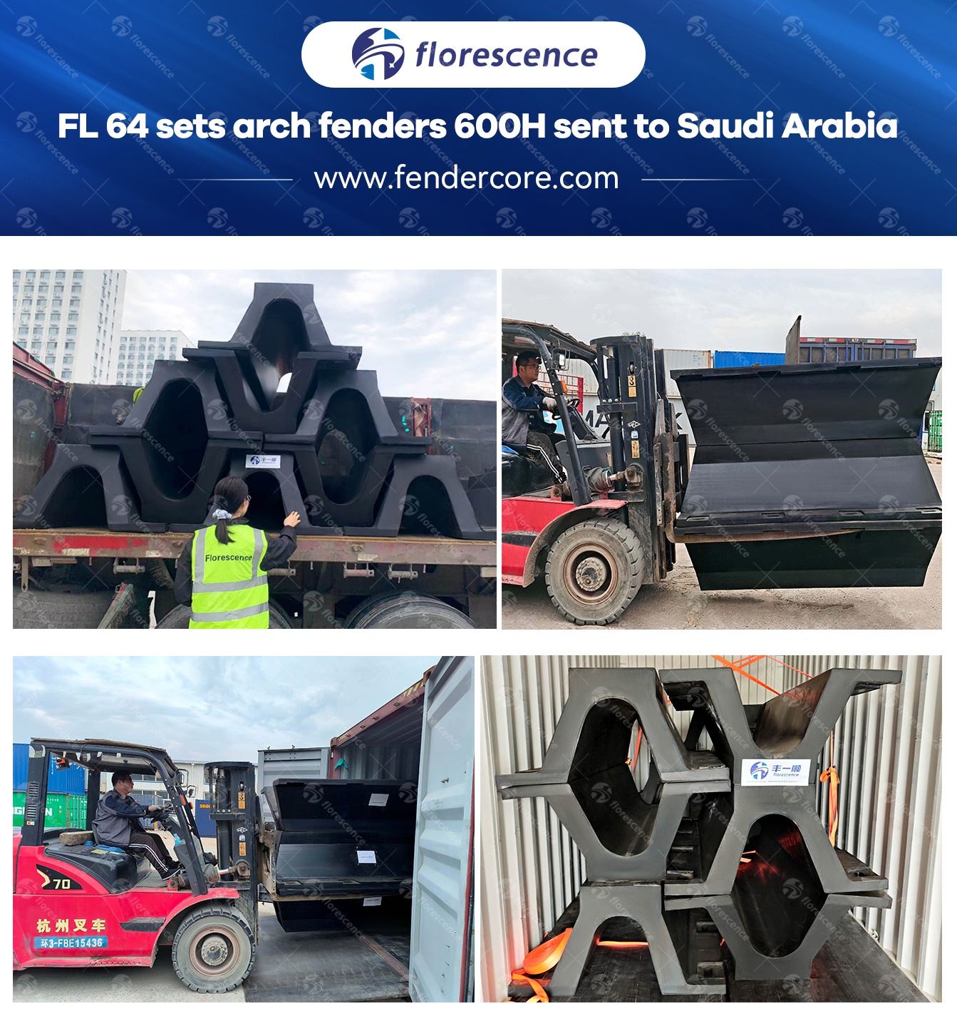 64 sets of arch fenders 600x2000 prepared for shipment to Saudi Arabia
